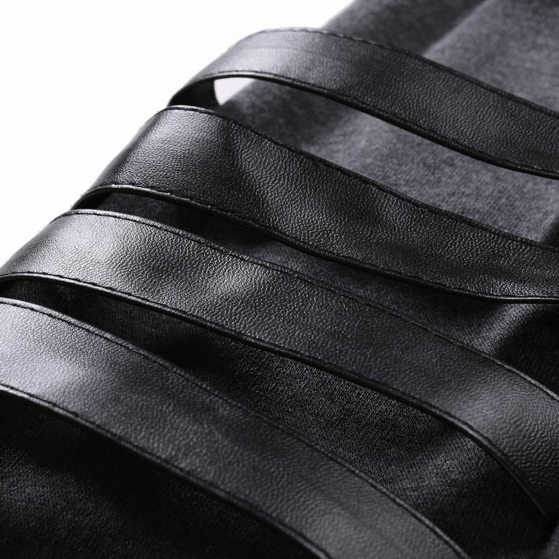 Men's casual hoodie with leather accents Lune London