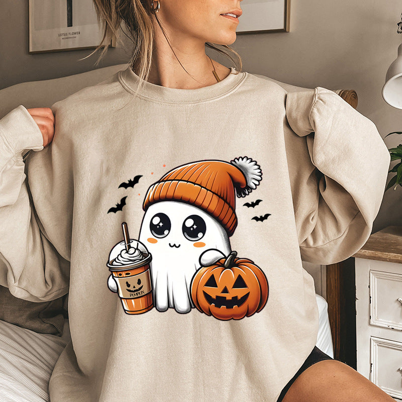 Sweat-shirt pour femmes avec design graphique Halloween ludique Chic & Stil