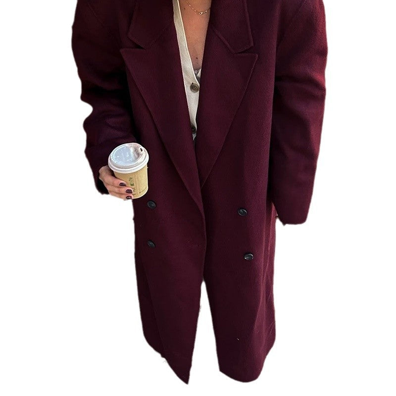 Ladies elegant wool coat with double-breasted design Lune London