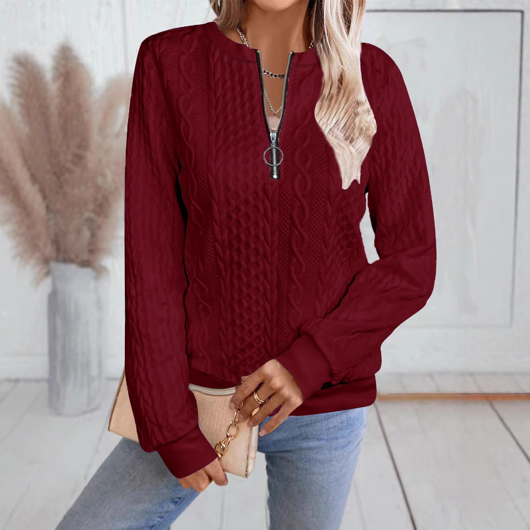 Pull en tricot à fermeture éclair pour femmes Lune London