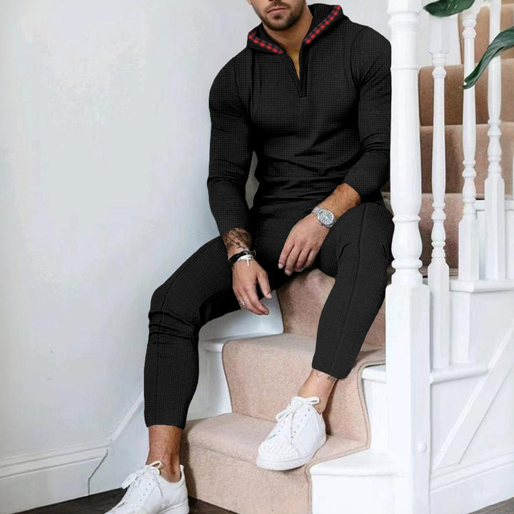 Men's trendy tracksuit with hood and fashionable collar Lune London