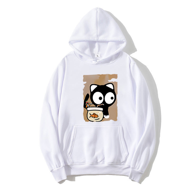 Women's hooded sweatshirt with cute cat design Chic & Stil