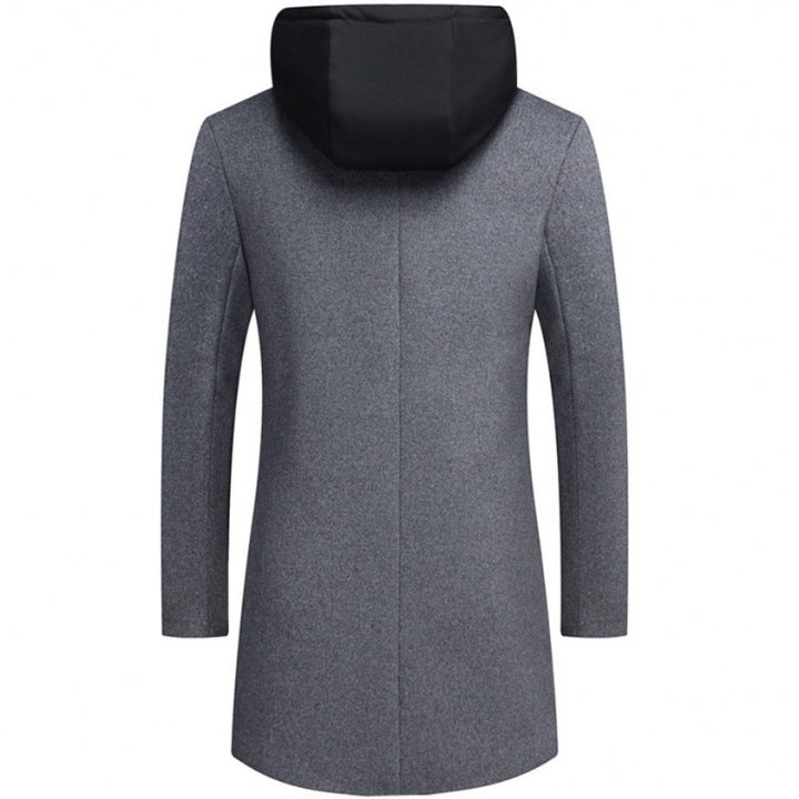 Fashionable long women's coat with removable hood and trendy interior lining Lune London