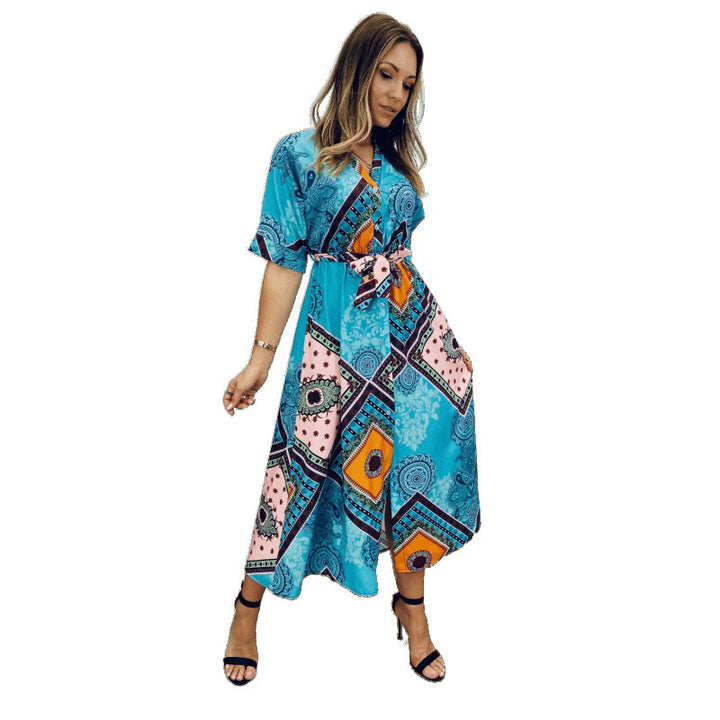 Women Bohemian Wrap Dress Lune London