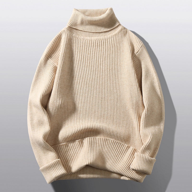 Men's Comfortable Roll-Neck Sweater Made Of Textured Knit Lune London