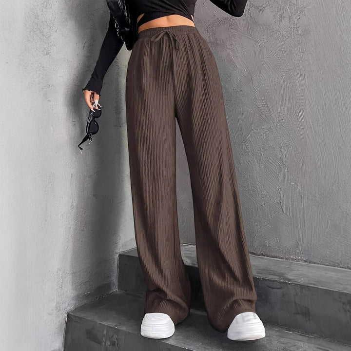 Wide pleated pants for women with elastic waistband Lune London