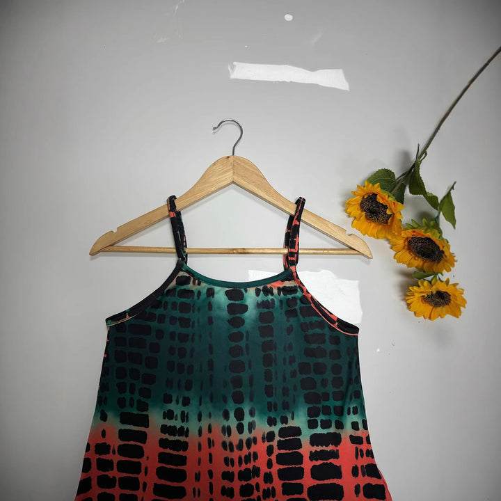 Maxi dress for women with deep V-neckline and elegant slit Lune London