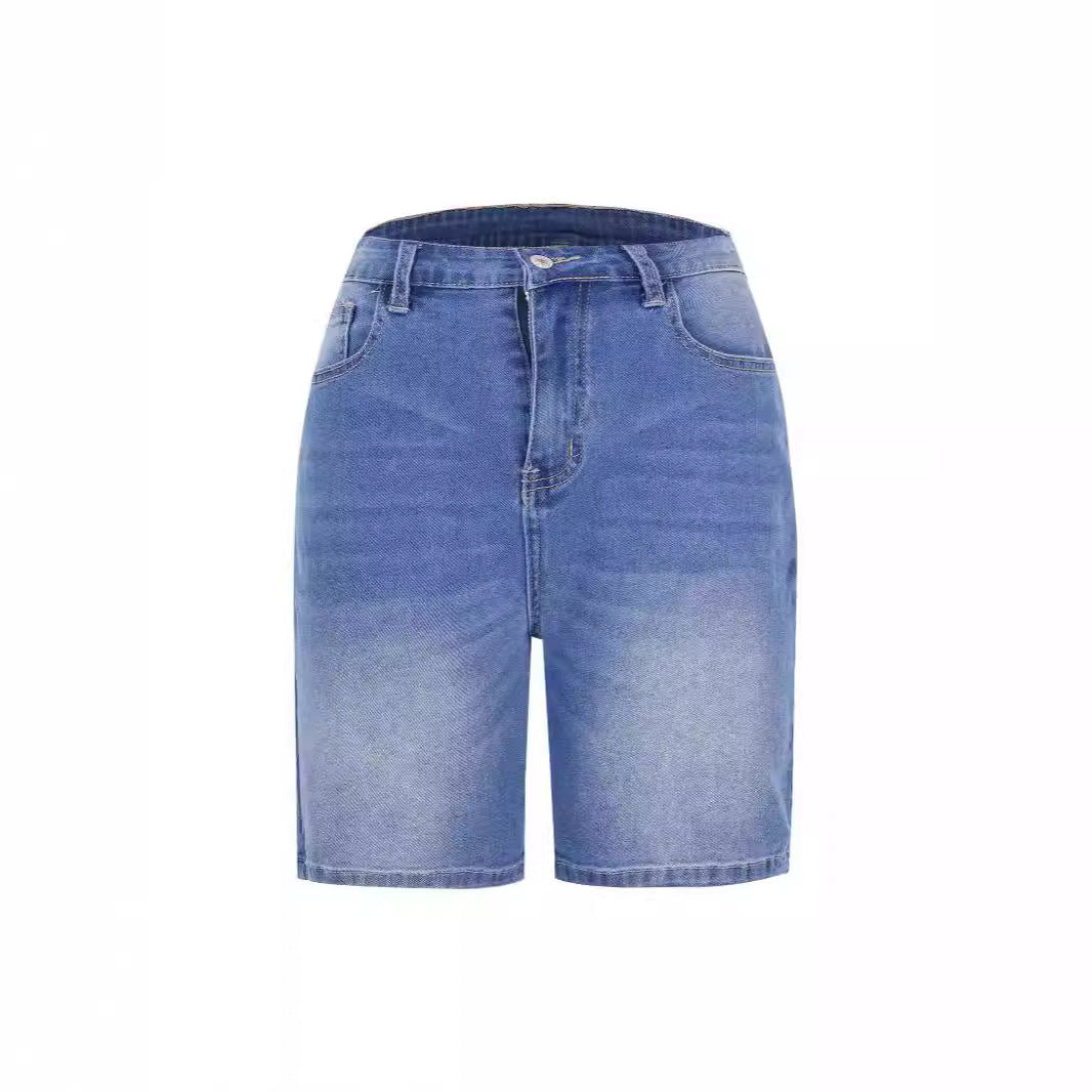 Women's denim shorts with casual cut and casual details Lune London