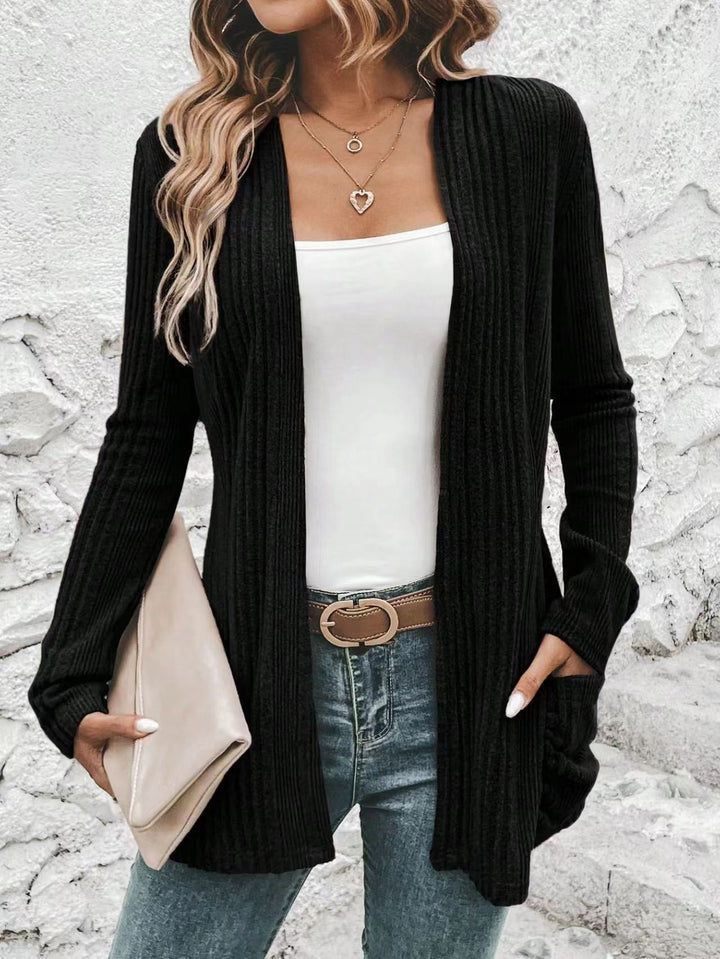 Knit jacket for women with open design and practical pockets Lune London