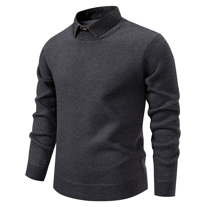 Fine knit sweater for men with modern collar design Lune London