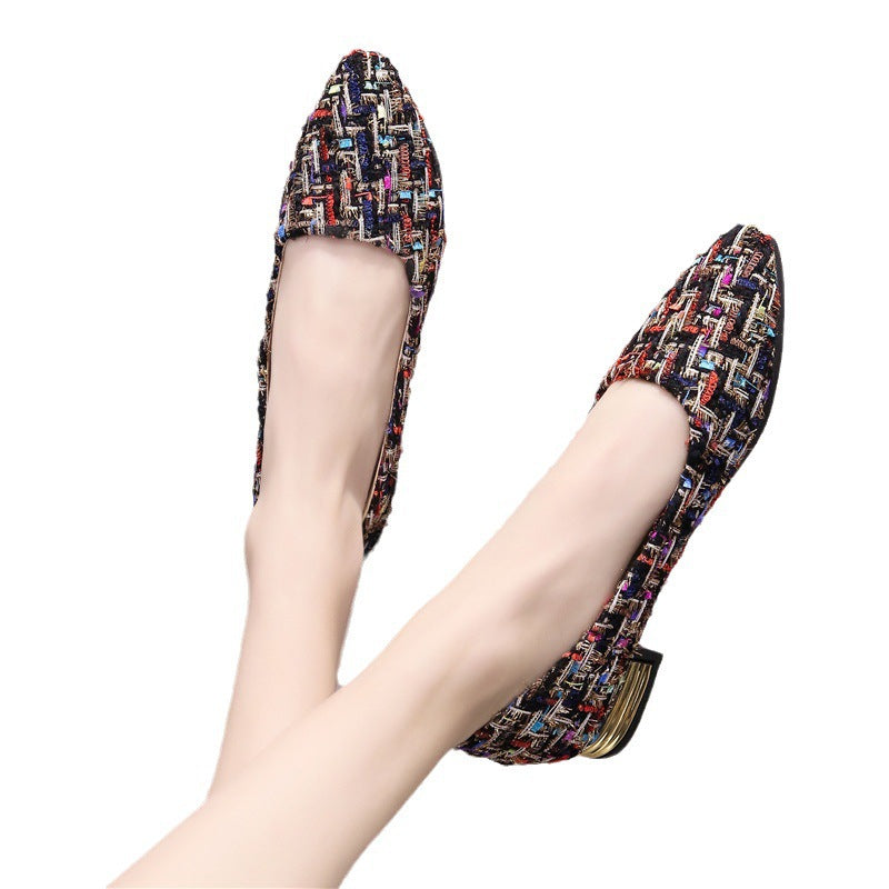 Elegant slip-on ballerinas for women with modern woven design Lune London