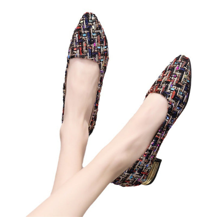 Elegant slip-on ballerinas for women with modern woven design Lune London