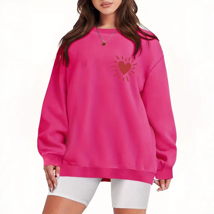Women's sweatshirt with casual heart motif and oversized fit Lune London