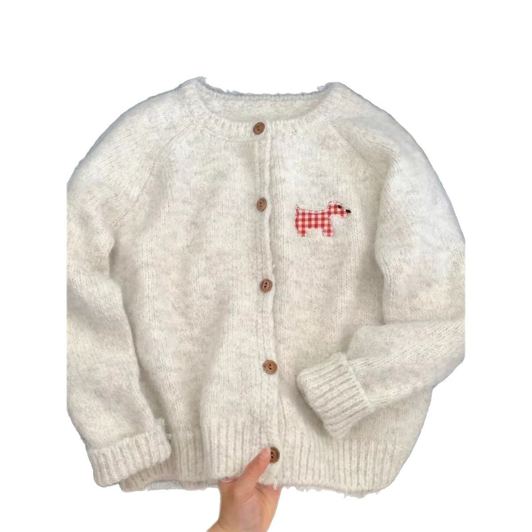 Cardigan en Tricot Confortable pour Femmes avec Motif de Chien Décoratif Chic & Stil