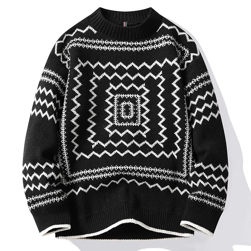 Ladies Round Neck Sweater with Soft Cotton Patterns Lune London