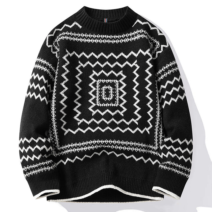 Ladies Round Neck Sweater with Soft Cotton Patterns Lune London
