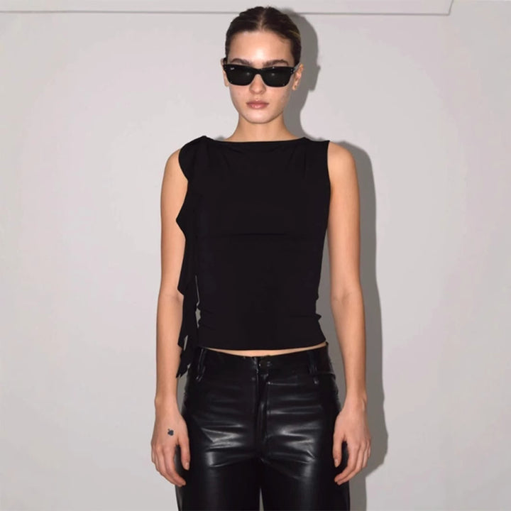 Ruffled strap blouse Lune London