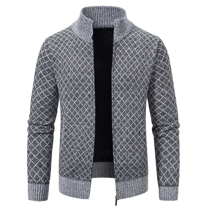 High collar knitted jacket with elegant design for men Lune London