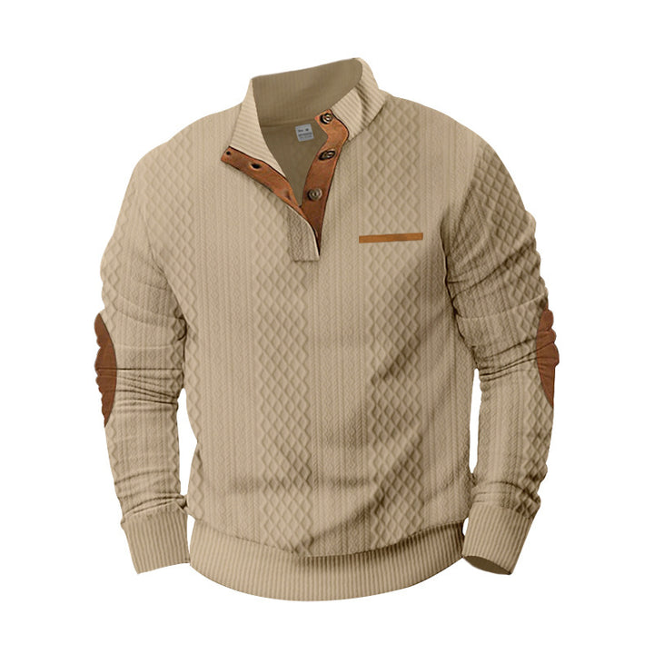 Knitted sweater for men with textured design and contrasting details Lune London