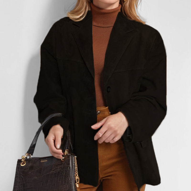Lune London structured design leather blazer for women