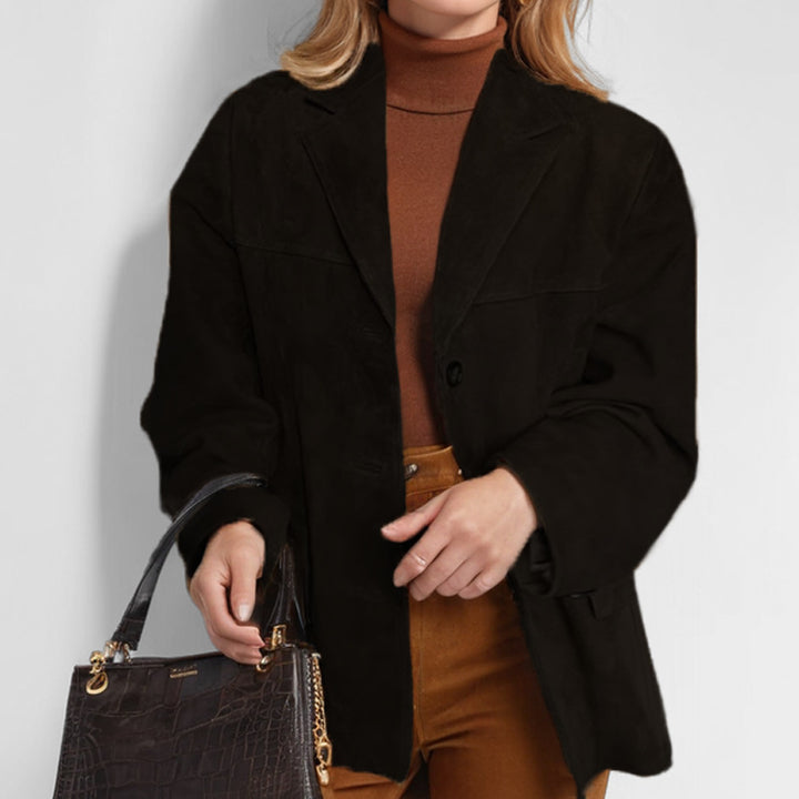 Lune London structured design leather blazer for women