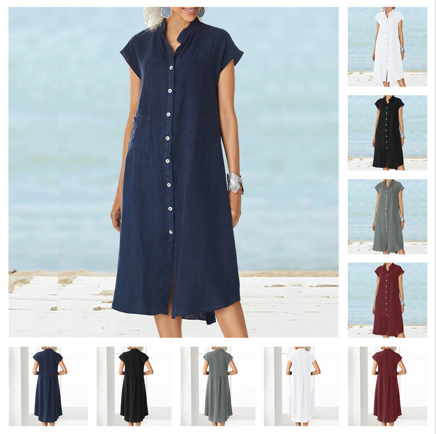 Shirt dress for women with functional pockets and airy cut Lune London