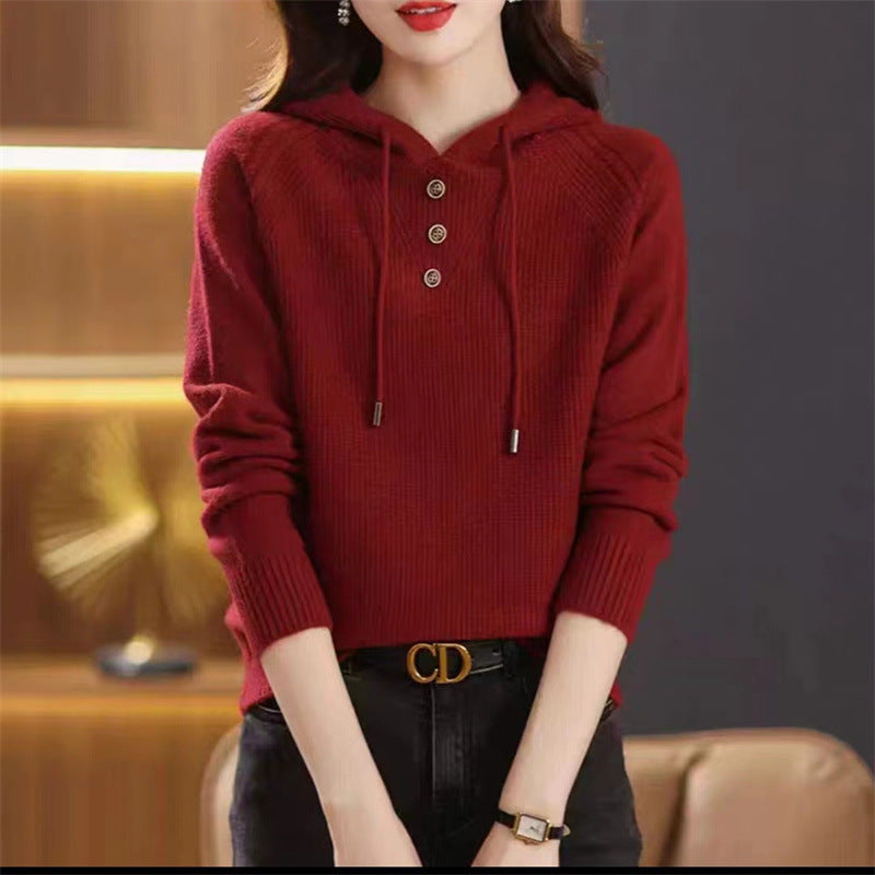 Women's hoodie with button details and relaxed fit Lune London