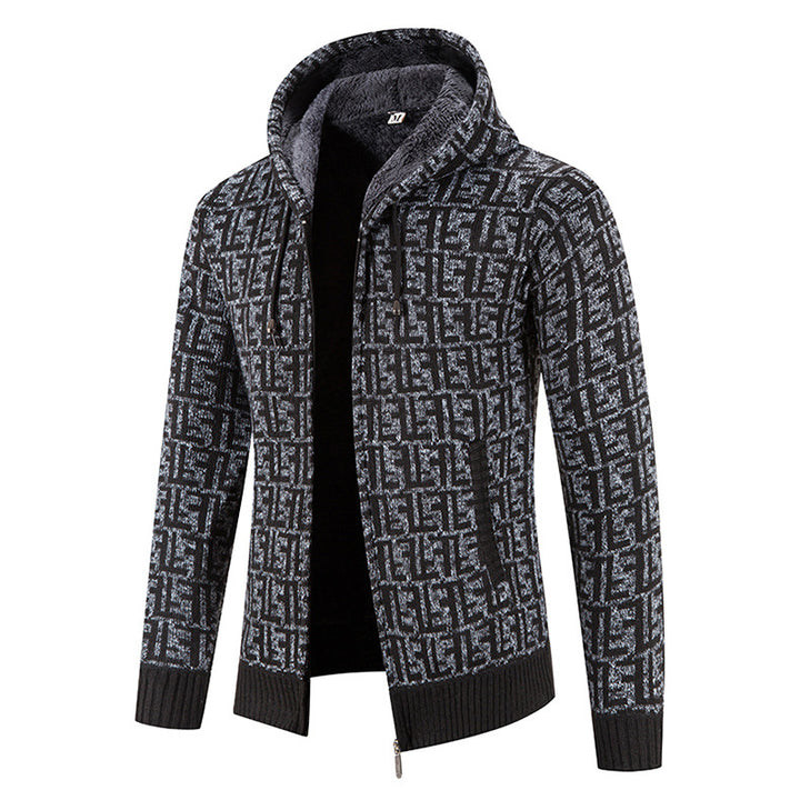 Modern knitted jacket for men with high collar Lune London