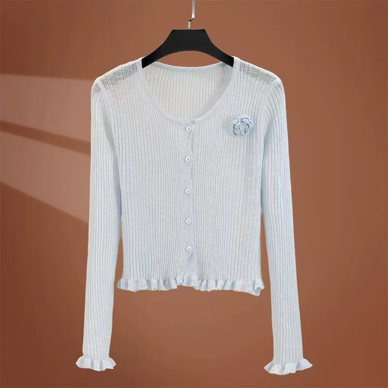 Knitted jacket for women with a delicate floral pattern Lune London