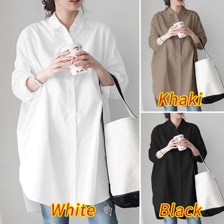 Plus size button-up blouse for women Lune London
