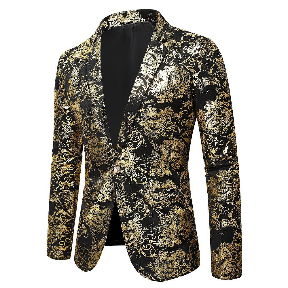 Men's Elegant Gold Pattern Blazer Lune London