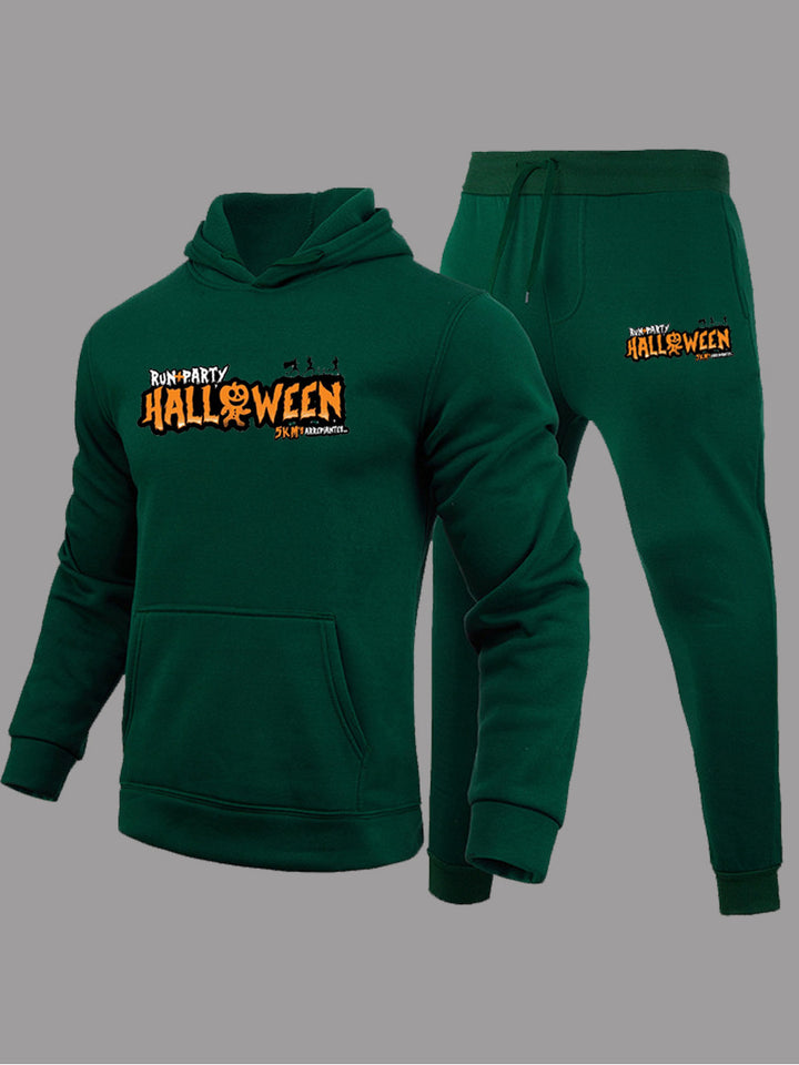 Halloween print women's jogger set with chic and stylish hoodie