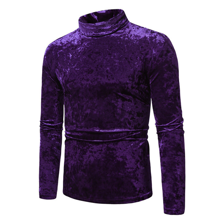 Elegant men's turtleneck sweater in velvet Lune London