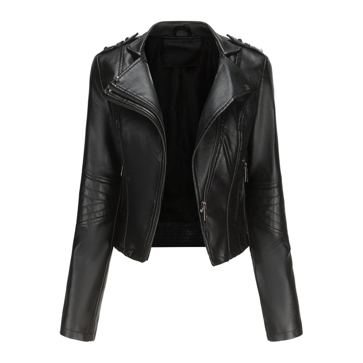 Women Stylish Biker Jacket with Asymmetrical Zipper and Detail Seams Lune London