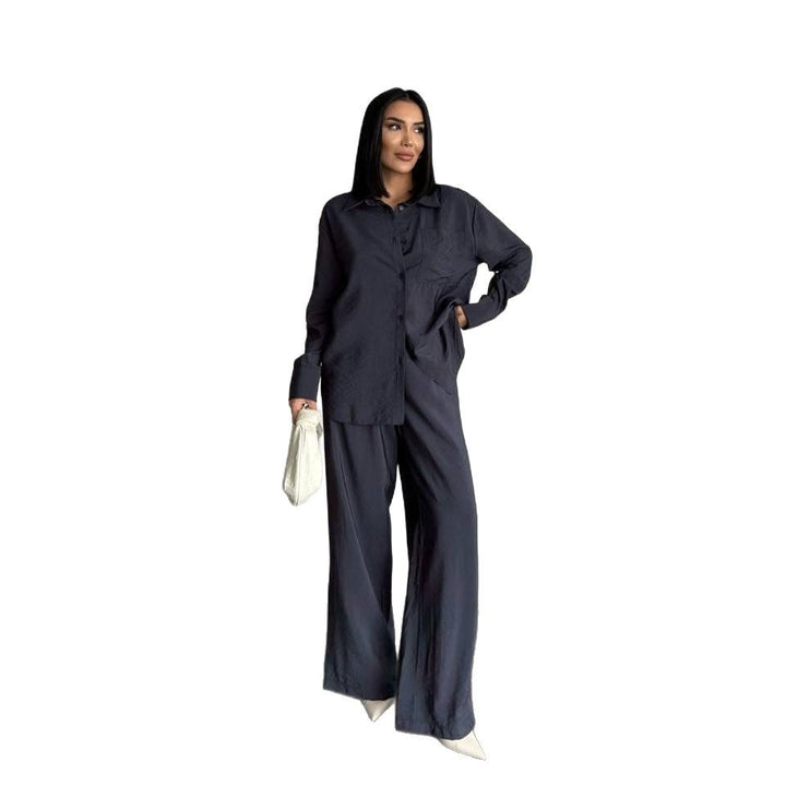 Women's Long-Sleeved Silk Shirt with Fine Structure Lune London