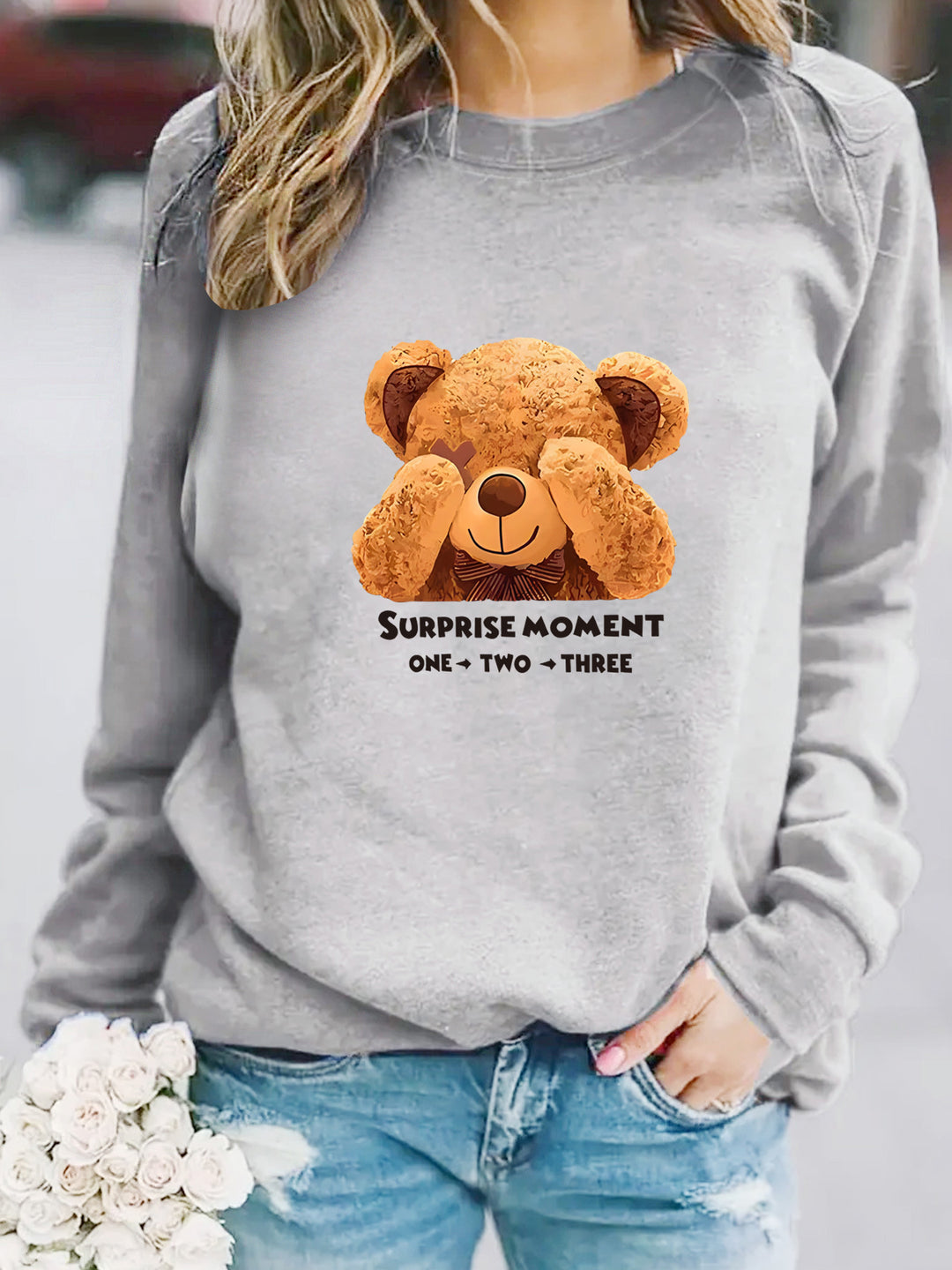 Women Sweatshirt with unique bear motif and entertaining saying Chic & Stil