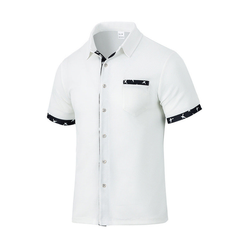Short sleeve shirt for men with trendy collar and chest pocket Lune London