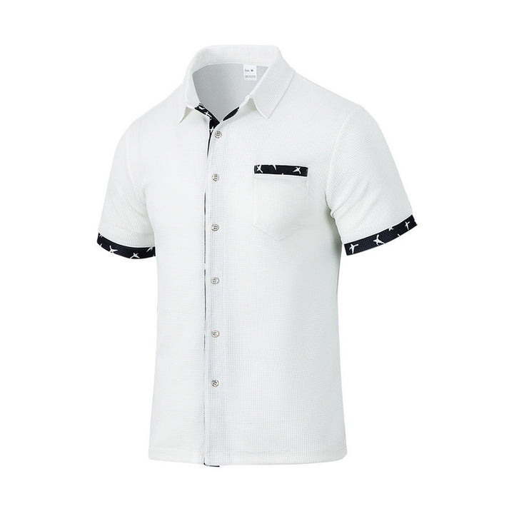 Short sleeve shirt for men with trendy collar and chest pocket Lune London