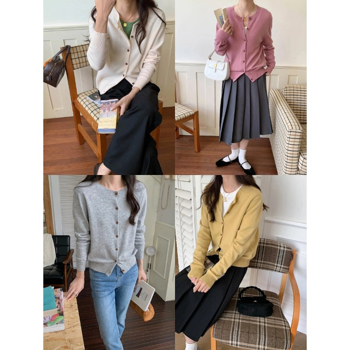Ladies cardigan with button details and high-quality cotton Chic & Stil