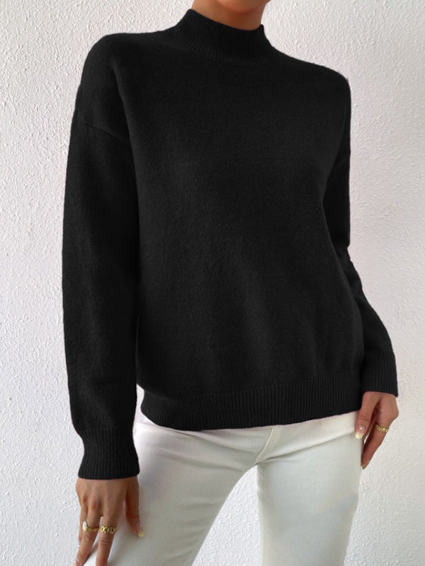 Sweater pour femmes avec col montant et matériau doux Chic & Stil
