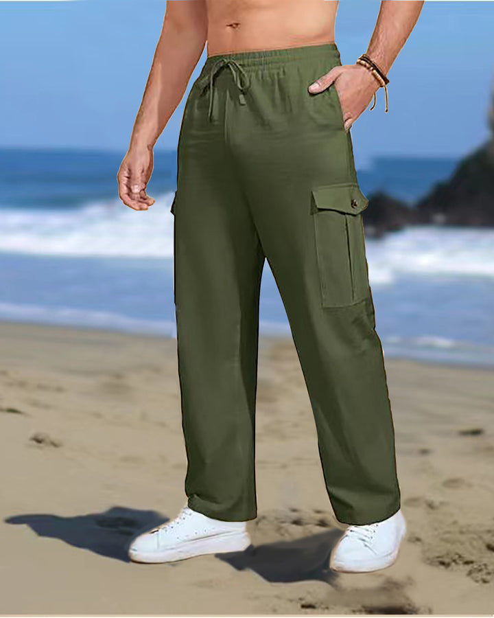 Outdoor cargo pants for men with adjustable waist and functional side pockets Lune London