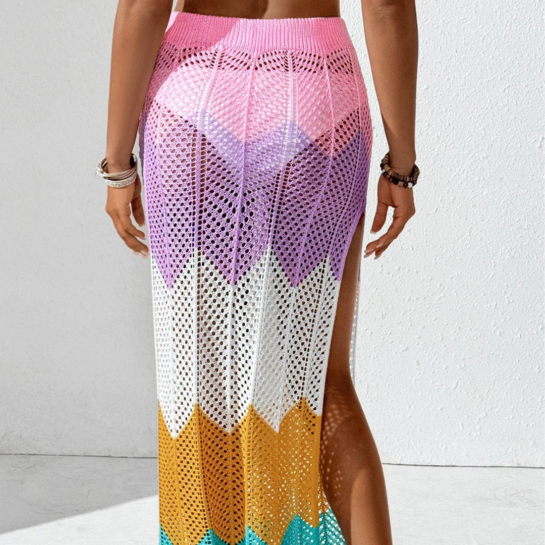 Ladies Bohemian Crochet Maxi Skirt Cover Lune London