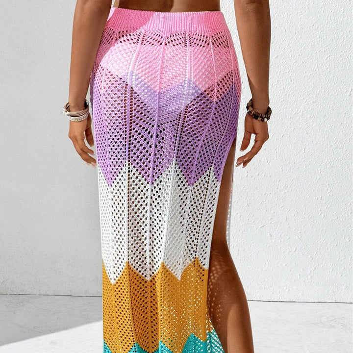Ladies Bohemian Crochet Maxi Skirt Cover Lune London
