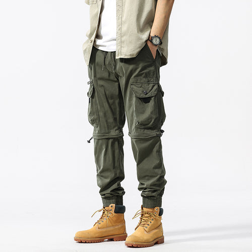 Pantalon cargo fonctionnel pour homme avec taille réglable et poches multi-usages Lune London