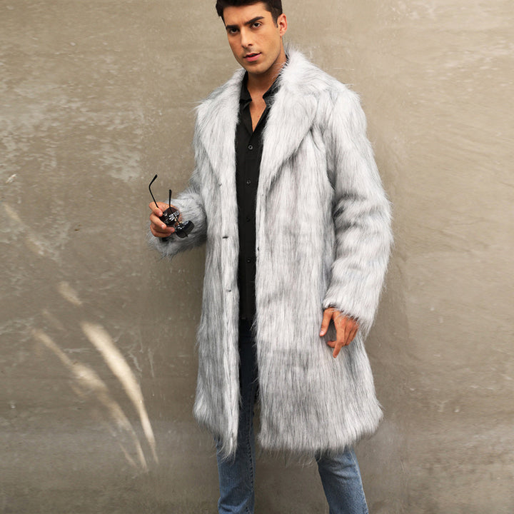 Luxury faux fur coat for men Lune London