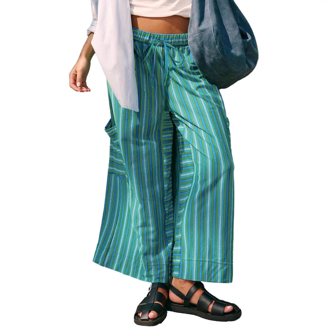 Lune London Women's Striped Wide Pants
