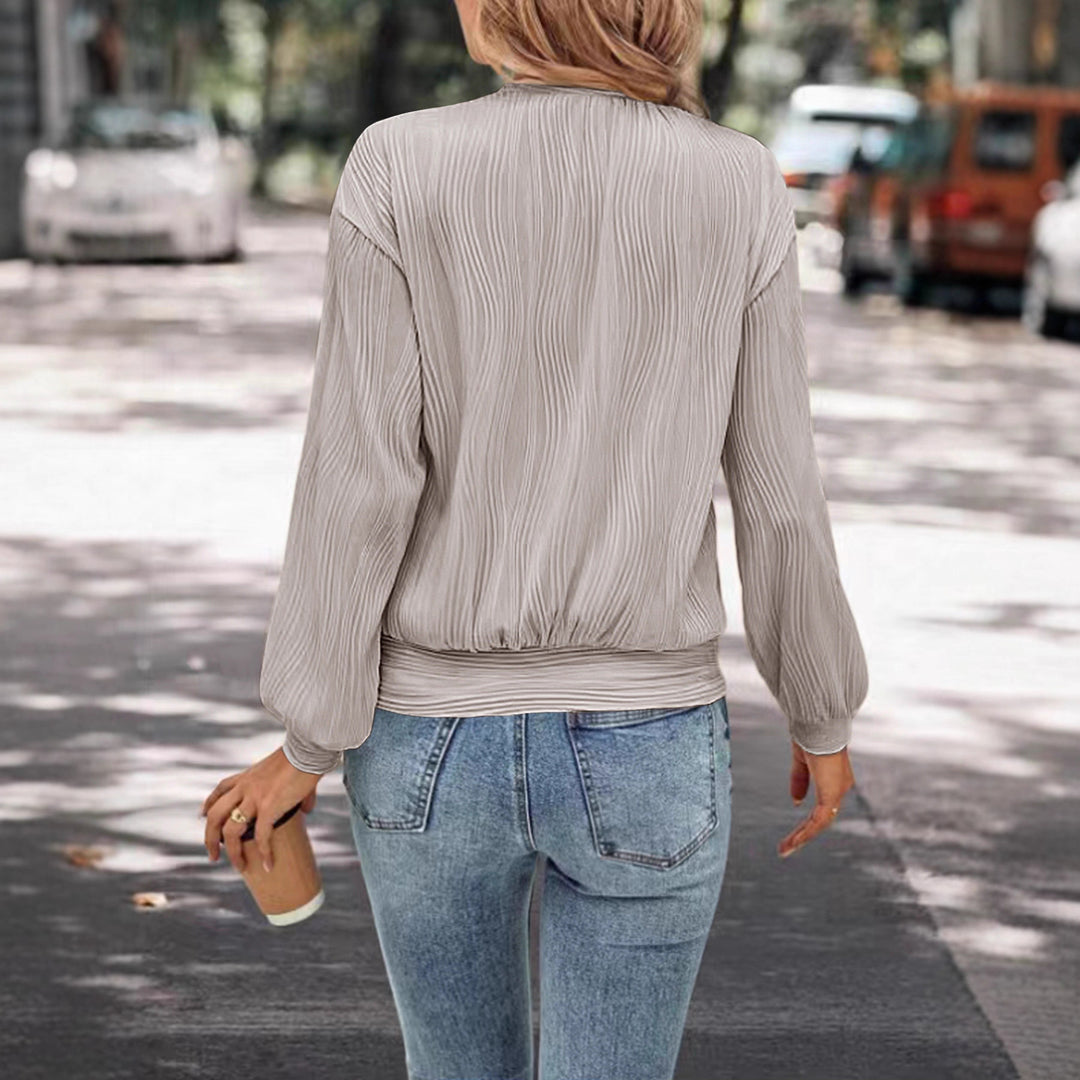 Casual sweatshirt for women in textured fabric with elastic edges Lune London