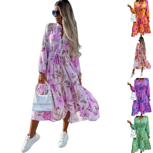 Long sleeve t-shirt dress for women with a relaxed silhouette and drawstring at the waist Lune London