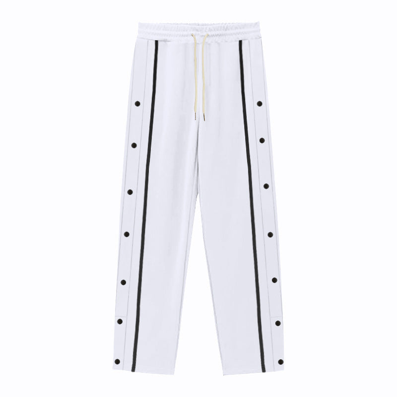 Sport leisure pants for men with snap buttons on the side and elastic waist Lune London