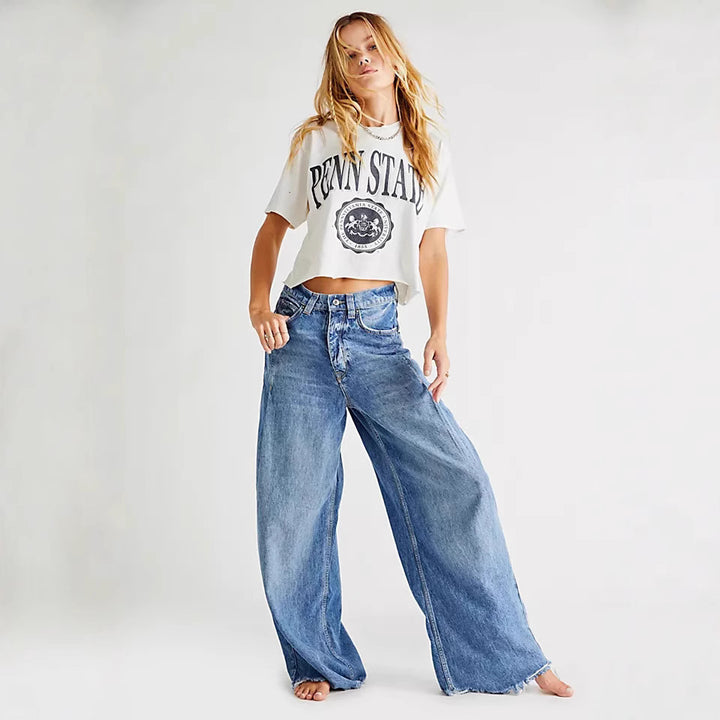 Women's Wide High-Waist Jeans Lune London